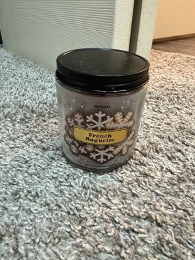 White Barn French Baguette Jar Candle - Cream & Black single wick